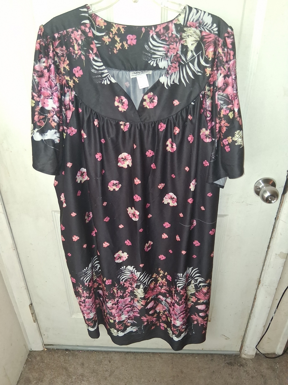 Anthony Richards Black Dress with Pink Floral Print